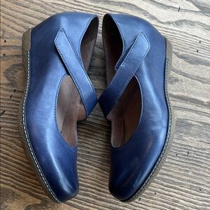 NEW! Dansko Lanie Blue burnished leather Mary Jane wedge comfort shoe size 7.5-8